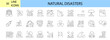 © Ruslan Ivantsov - Natural disasters, pollution, related to evacuation, editable stroke icons Vector illustration