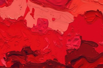 Poster - abstract oil paint red color background. generative ai