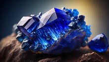 Sapphire Crystal. Mineral Macro Photography Created With Generative AI