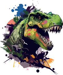 Sticker - Vector color Dinosaur head