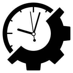 Poster - Logo aislado con esfera de reloj y engranaje