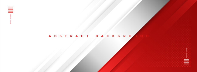 Leinwandbilder - Red abstract banner background vector, modern corporate concept with silver effect