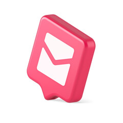 Poster - Email letter incoming message closed envelope mobile application button 3d realistic speech bubble icon