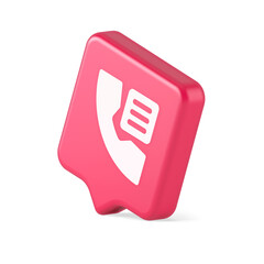 Poster - Phone book contact numbers list button search voice communication 3d realistic speech bubble icon