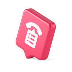 Poster - Call phone book contact list button cyberspace friends information communication 3d speech bubble icon