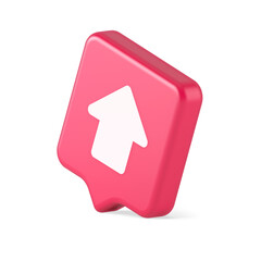 Poster - Arrow up button directional pointer cyberspace cursor 3d realistic speech bubble icon