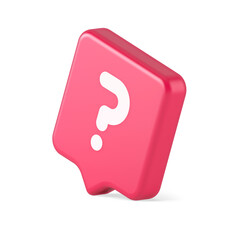 Poster - Question mark button advise attention answer FAQ point internet info support 3d speech bubble icon