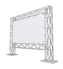 Canvas Print - Outdoor banner with truss system in 3d render