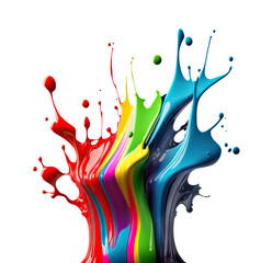 Wall Mural - rainbow paint splash. colorful isolated design element on the transparent background. generative ai.