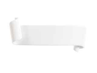 Wall Mural - ribbon text banner 3d render - white glossy rolled double tape for sale or promotion message.