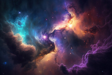 abstract nebula in outer space. generative ai