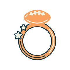 Sticker - gold ring american football