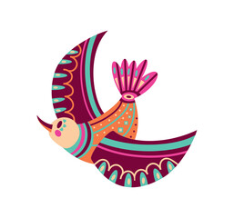 Sticker - bird folk design