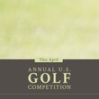 Composition of annual us golf competition text and and copy space on green background