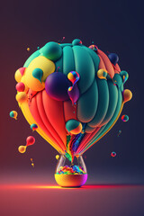 Wall Mural - a colorful glowing idea bulb lamp ballon, visualization of brainstorming, bright idea and creative t