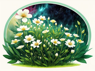 Wall Mural - vintage floral spring artwork - generative ai