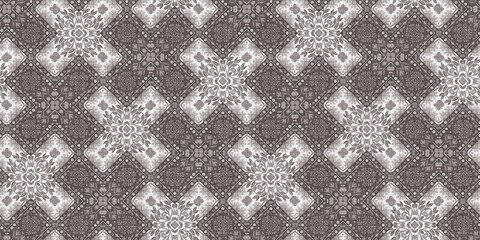 Country cottage grey retro damask seamless border. 2 Tone french style ribbon. Simple rustic fabric textile for shabby chic patchwork. 