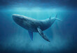 whale in the water created with Generative AI technology