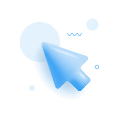 Aufkleber - Arrow pointer, mouse cursor. Computer interface. 3d vector icon. Cartoon minimal style