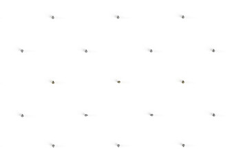 Pattern of light bulbs on a white background. 3d render on the topic of technology, engineering, programming, ideas, and business. Modern minimal style.