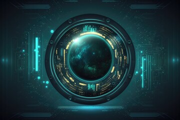 Wall Mural - Cyber Space Technology Portals, generative AI
