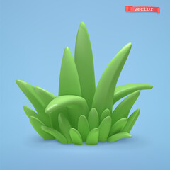 Wall Mural - Grass 3d vector cartoon icon