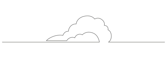Aufkleber - One continuous line drawing of Clouds in the sky. Weather symbol and storage concept in simple linear style. Editable stroke. Doodle contour vector illustration