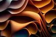A closeup of an undulating brown leather surface with organic three-dimensional shapes. AI-generated