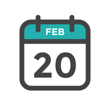 February 20 Calendar Day Or Calender Date For Deadlines Or Appointment