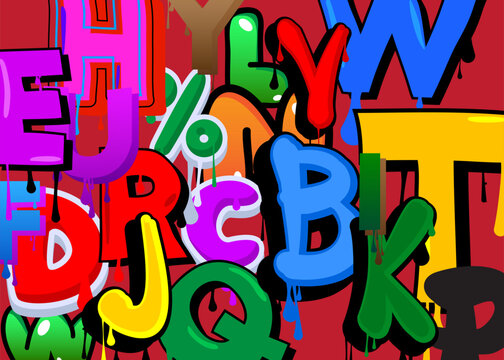 Graffiti background wallpaper with gradient geometric abstract modern street art shapes. Eps10 vector decoration performed in urban painting style.