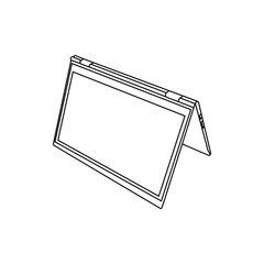 Wall Mural - Rotate laptop screen linear isolated