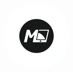 Canvas Print - letter m mobile logo vector