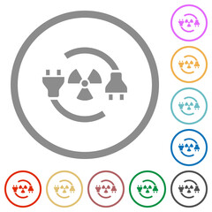 Wall Mural - Nuclear energy flat icons with outlines