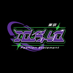 tokyo japan y2k streetwear style colorful slogan typography vector design icon illustration. kanji t