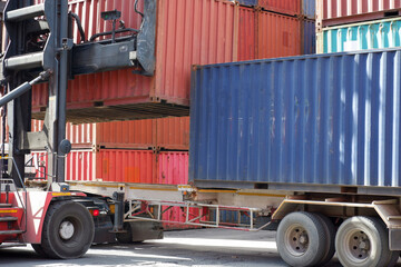 container forklift in the container yard