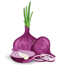 Wall Mural - Isolated red onion cartoon