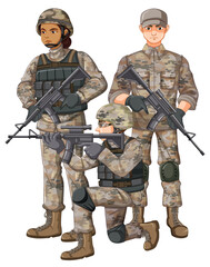 Wall Mural - Soldier cartoon character isolated