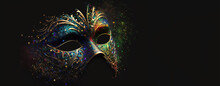 Mardi Gras Mask Disguise Carnival On A Dark Background Generative Ai Digital Illustration
