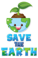 Wall Mural - Save the earth banner design