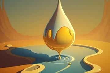 Sticker - A drop of water in sunshine. Generative AI