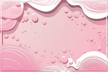 Sticker - Background of an abstract summer banner With ripples and splashes, transparent pink clear water surface texture. Water wave in the sun, top view, copy space. Cosmetics micellar toner and moisturizer