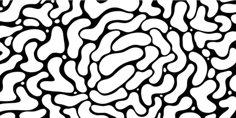 Leinwandbilder - Abstract black and white fluid shape background