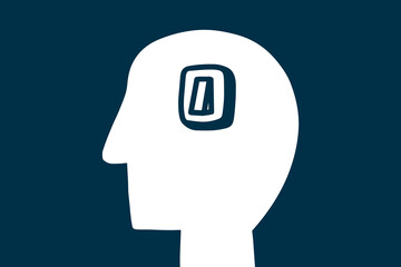 Poster - head with switch brain isolated