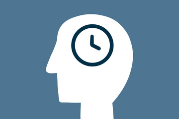 Poster - Simple people Silhouette with clock symbol
