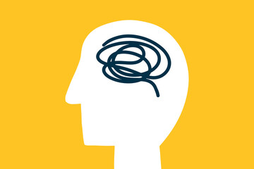 Poster - People head with scribble line