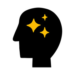 Poster - silhouette of a person with starts