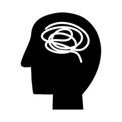 Poster - human head with complicated mind symbol