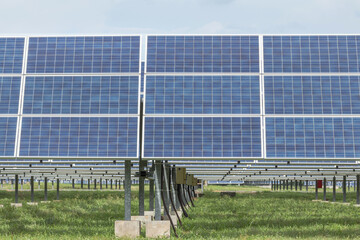 Wall Mural - solar panels or solar cells or photovoltaics in solar power station is power production technology r