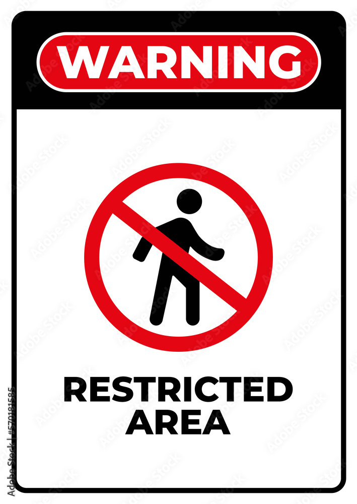 Restricted area sign board printable vector Stock Vector | Adobe Stock