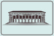 hand drawn ancient greek building symbol vintage style.